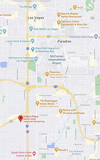 Las Vegas Map, Deans Place near I-15 and Blue Diamond, next to Silverton Casino